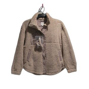 Hippie Rose Juniors' Snowflake Sherpa Snap-Front Jacket S & Sherpa Claw Clip NEW